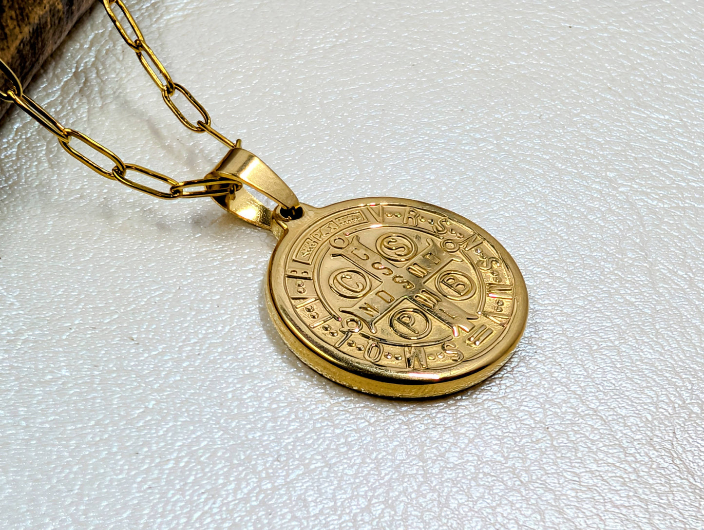St. Benedict Medal Paperclip Chain Necklace