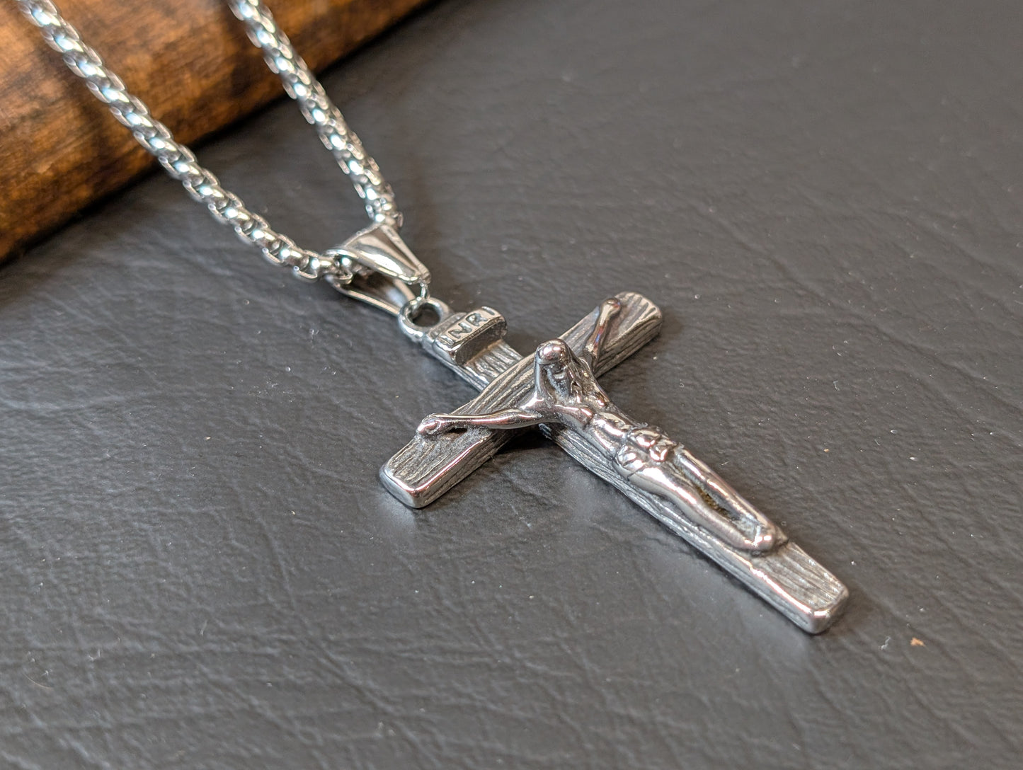 Crucifix Pendant Large Stainless Steel