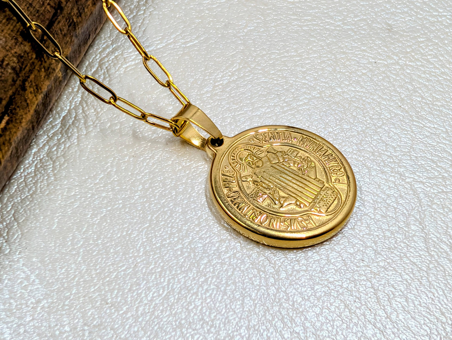 St. Benedict Medal Paperclip Chain Necklace