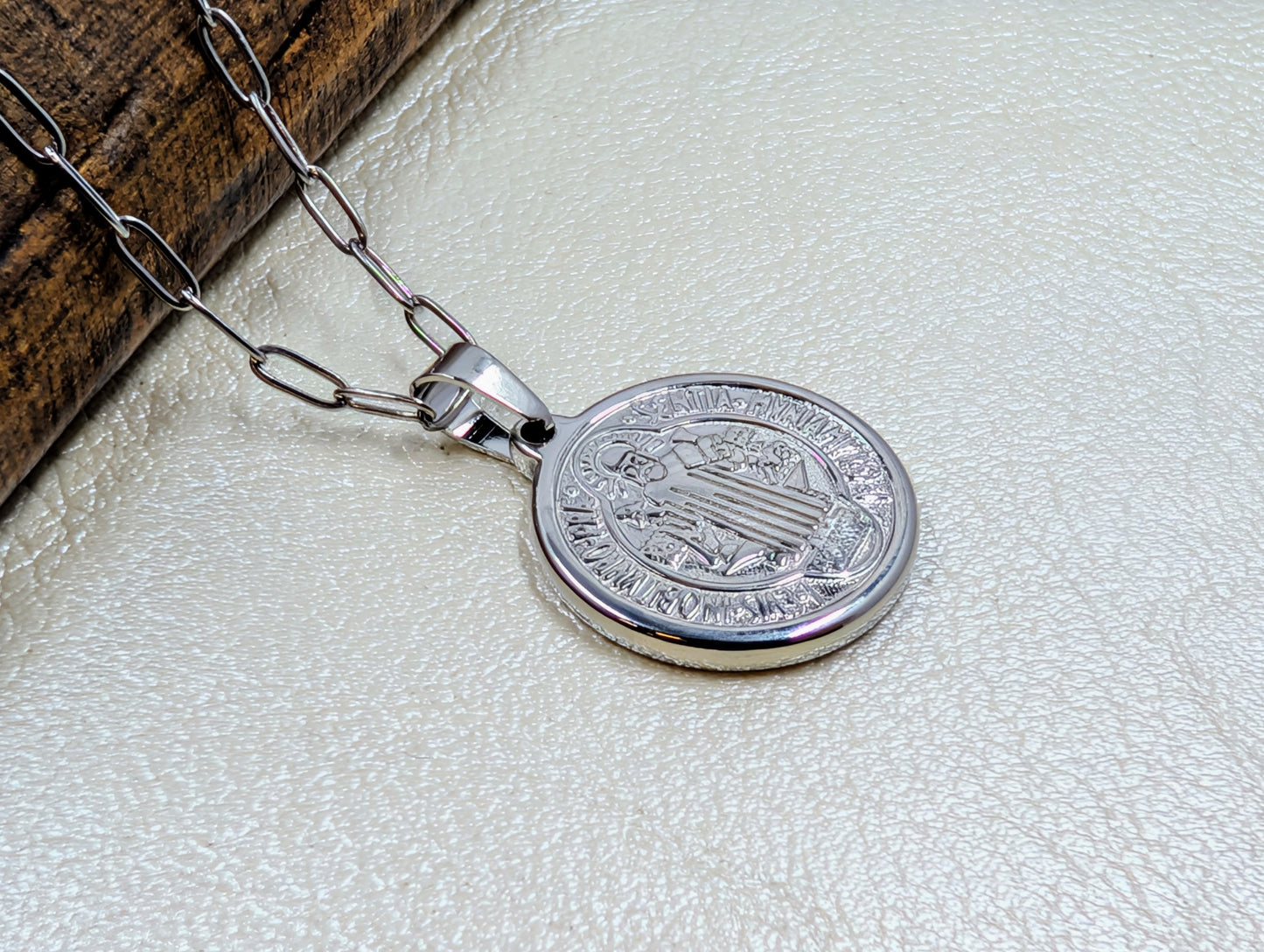 St. Benedict Medal Paperclip Chain Necklace