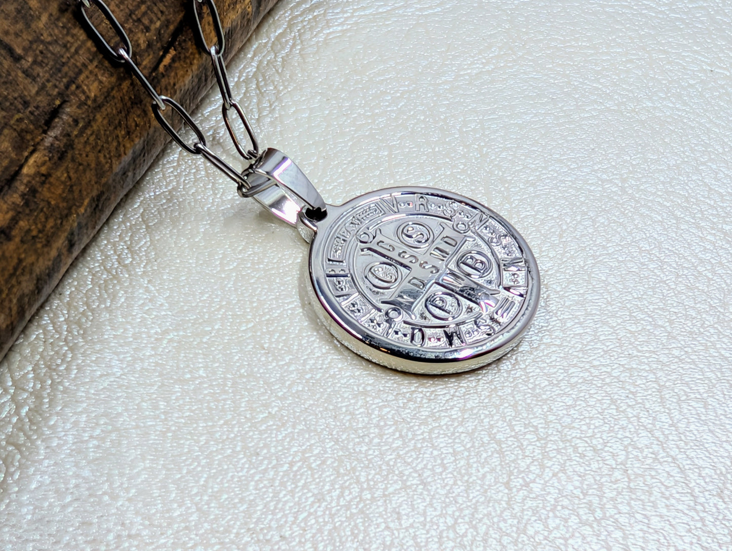 St. Benedict Medal Paperclip Chain Necklace