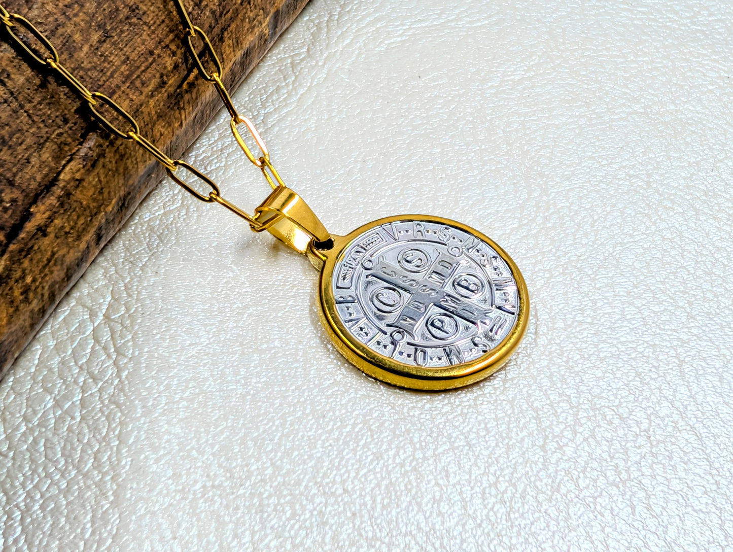 St. Benedict Medal Paperclip Chain Necklace
