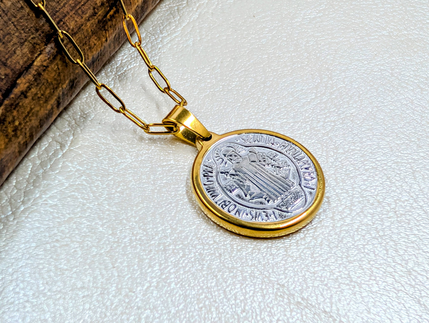 St. Benedict Medal Paperclip Chain Necklace