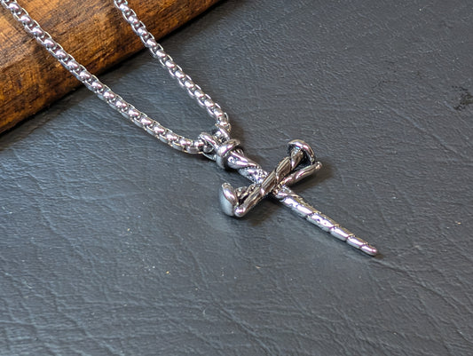 Nail Cross Pendant Stainless Steel