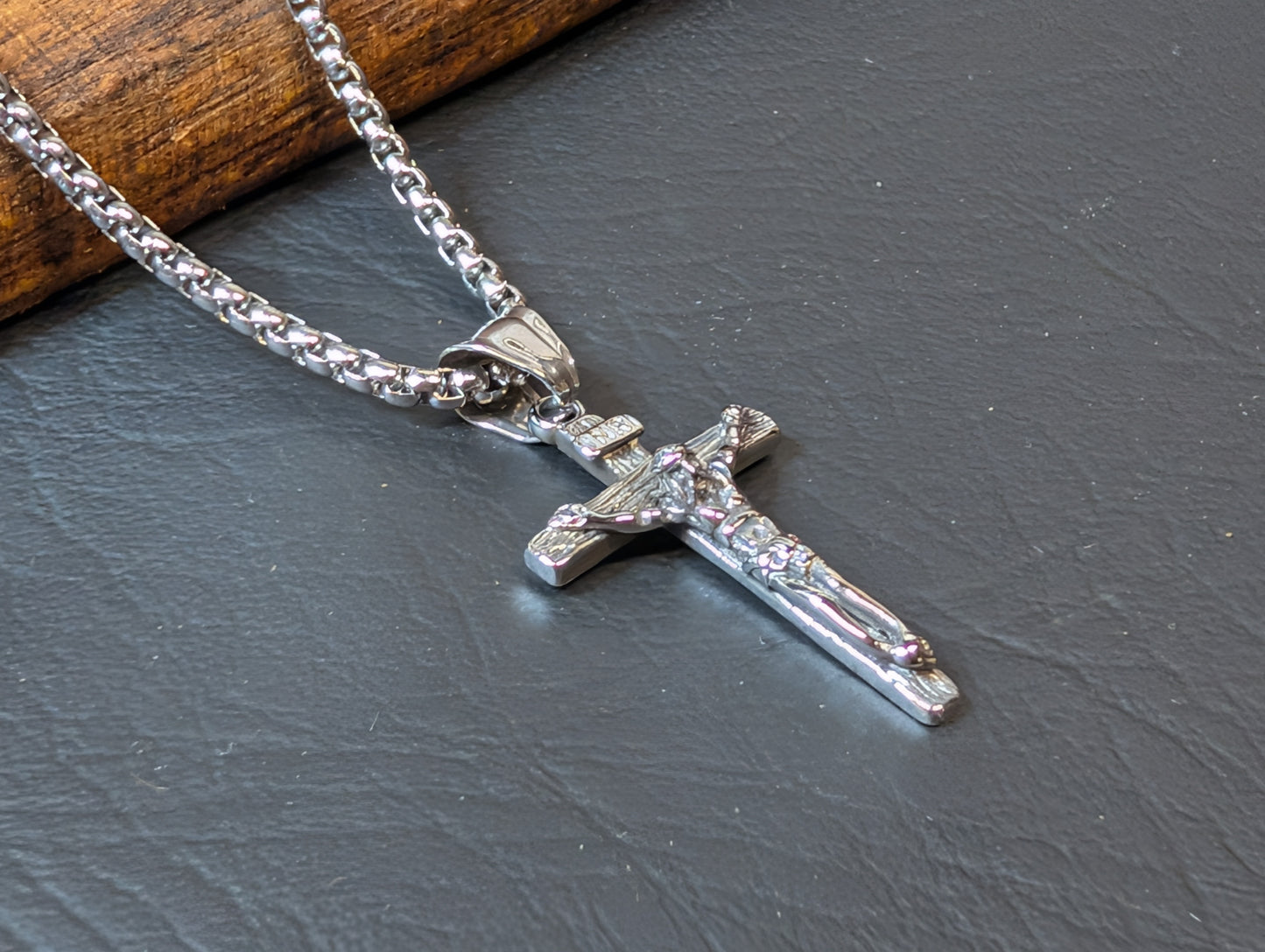 Crucifix Pendant Small Stainless Steel