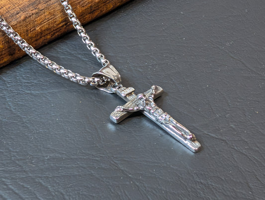 Crucifix Pendant Small Stainless Steel