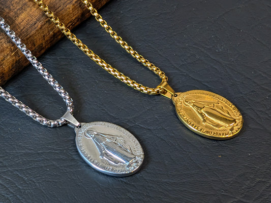 Miraculous Medal Pendant Stainless Steel