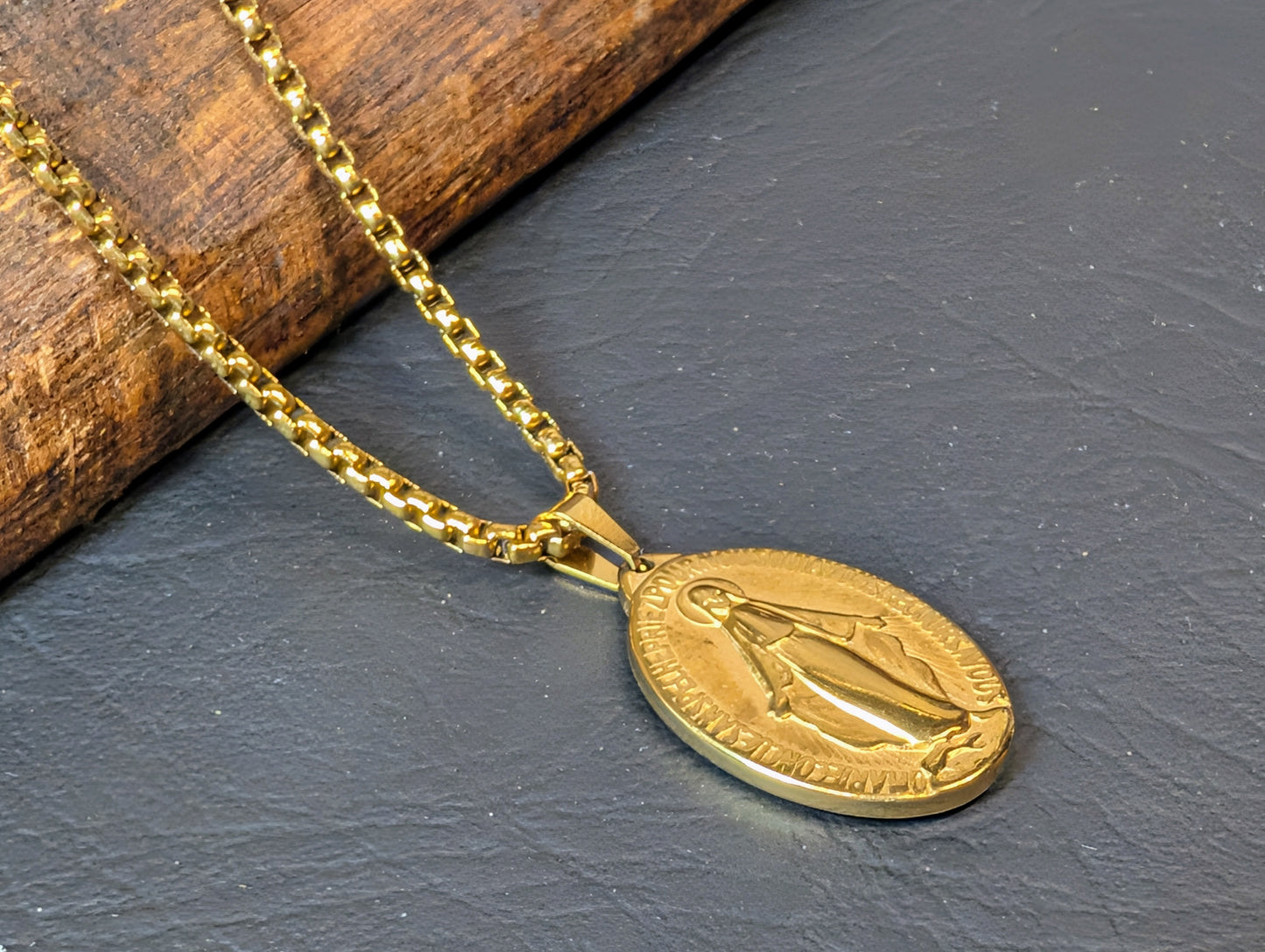 Miraculous Medal Pendant Stainless Steel