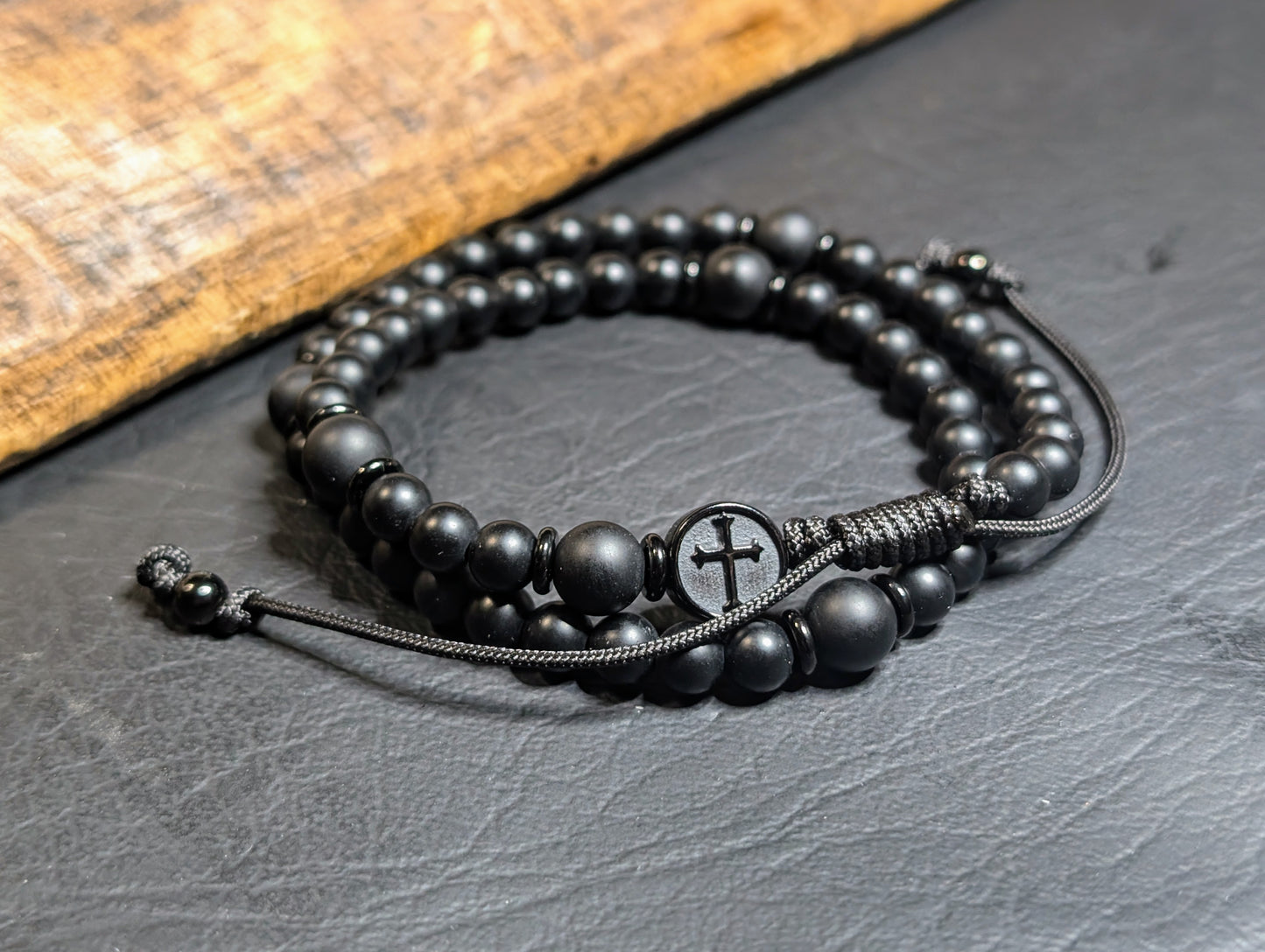 Terror of Demons Double Wrap Paracord Rosary Bracelet