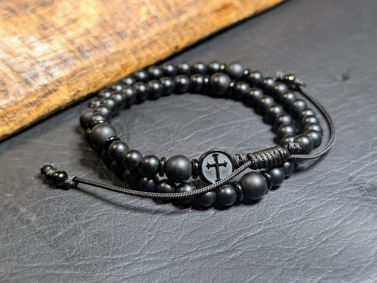 Terror of Demons Double Wrap Paracord Rosary Bracelet