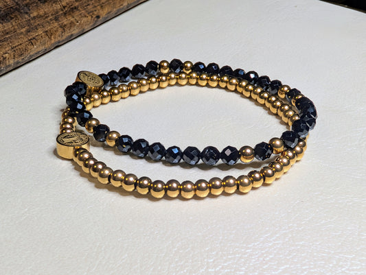St. Benedict Spinel Stretch Stack Bracelet