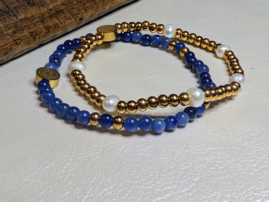 St. Benedict Sodalite Stretch Stack Bracelet