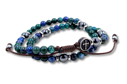 Guardian of the Redeemer Double Wrap Paracord Rosary Bracelet